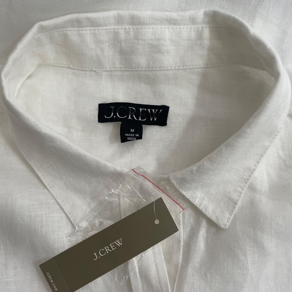 NWT!! J. CREW Tunic Shirtdress Linen Solid White Dress Shirt Dress Medium - Picture 12 of 16